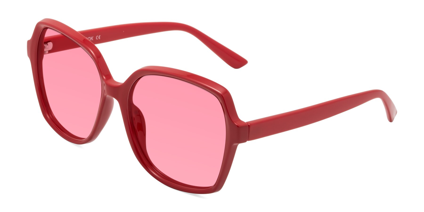 Angle of Kamana in Red with Pink Tinted Lenses