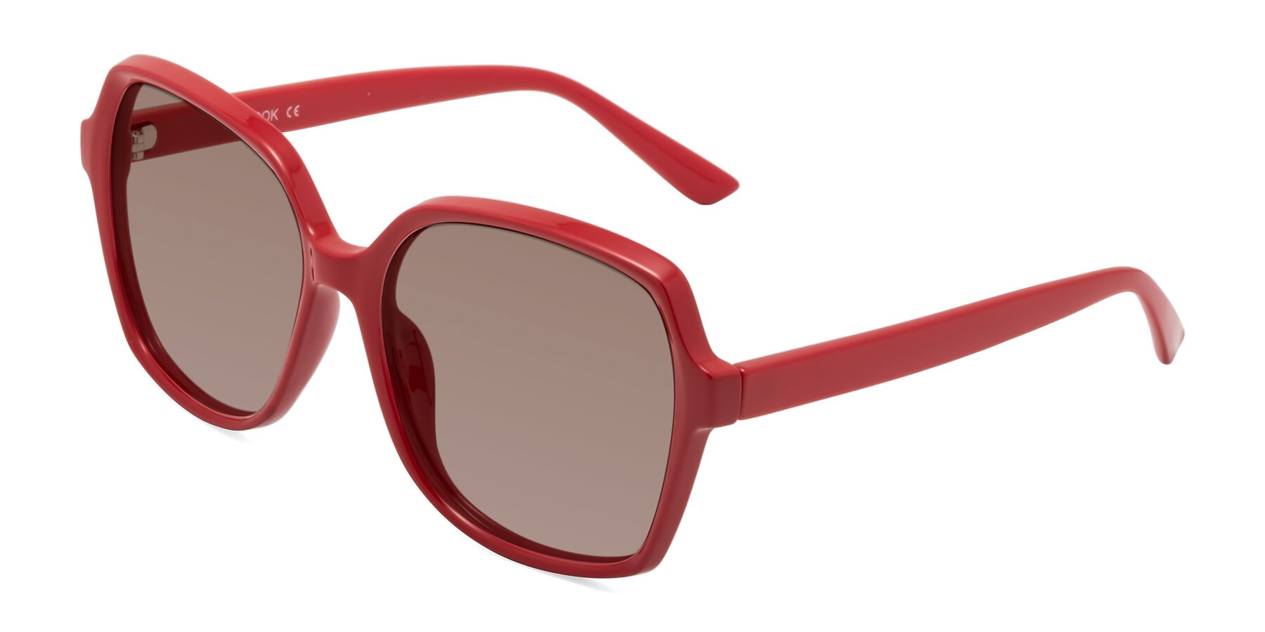 Angle of Kamana in Red with Medium Brown Tinted Lenses