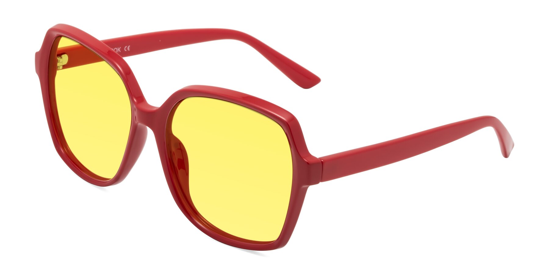 Angle of Kamana in Red with Medium Yellow Tinted Lenses