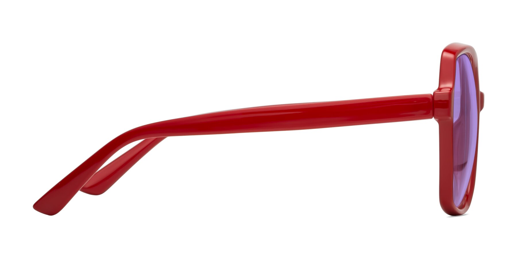 Side of Kamana in Red with Medium Purple Tinted Lenses