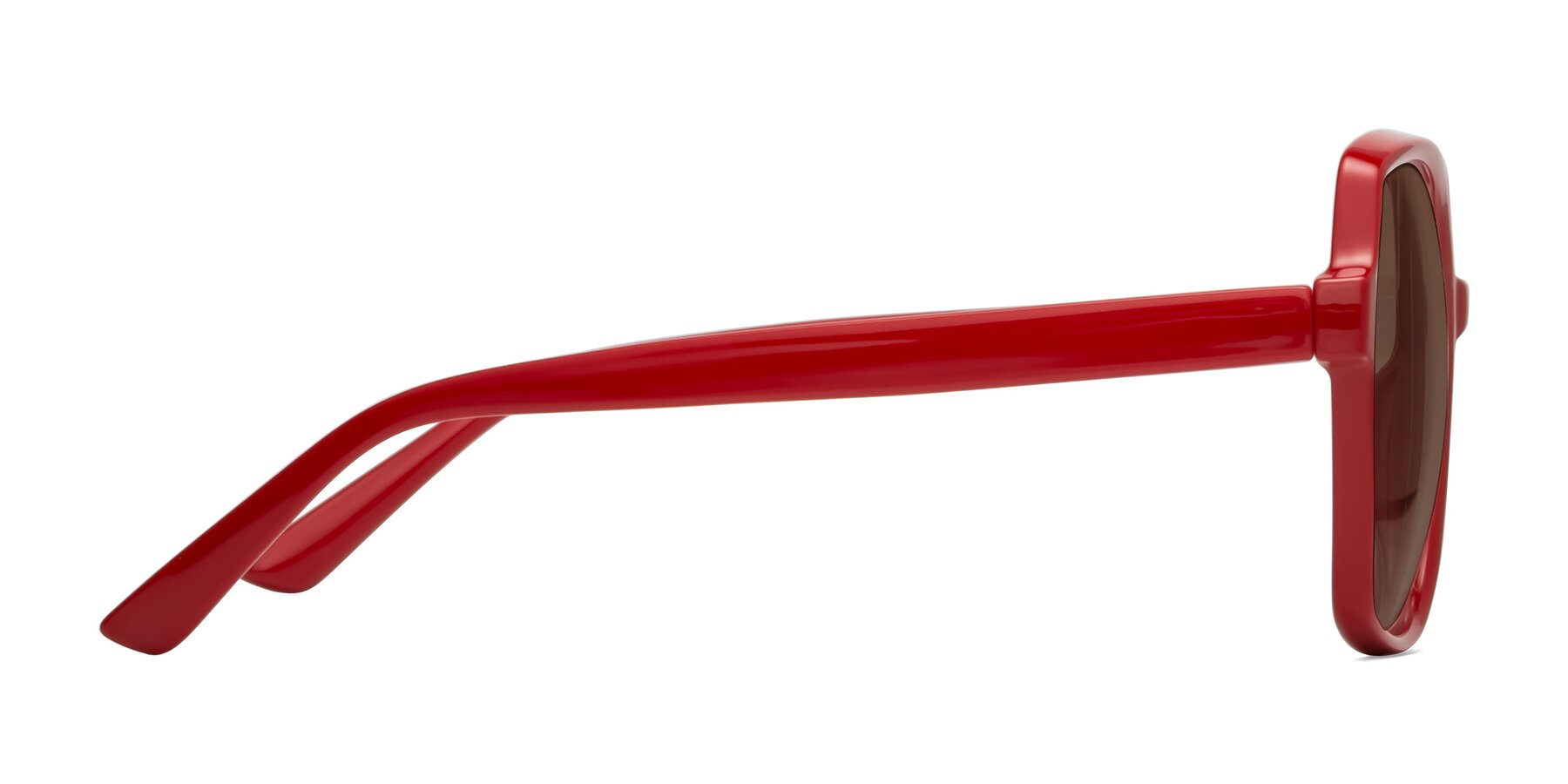 Side of Kamana in Red with Brown Tinted Lenses
