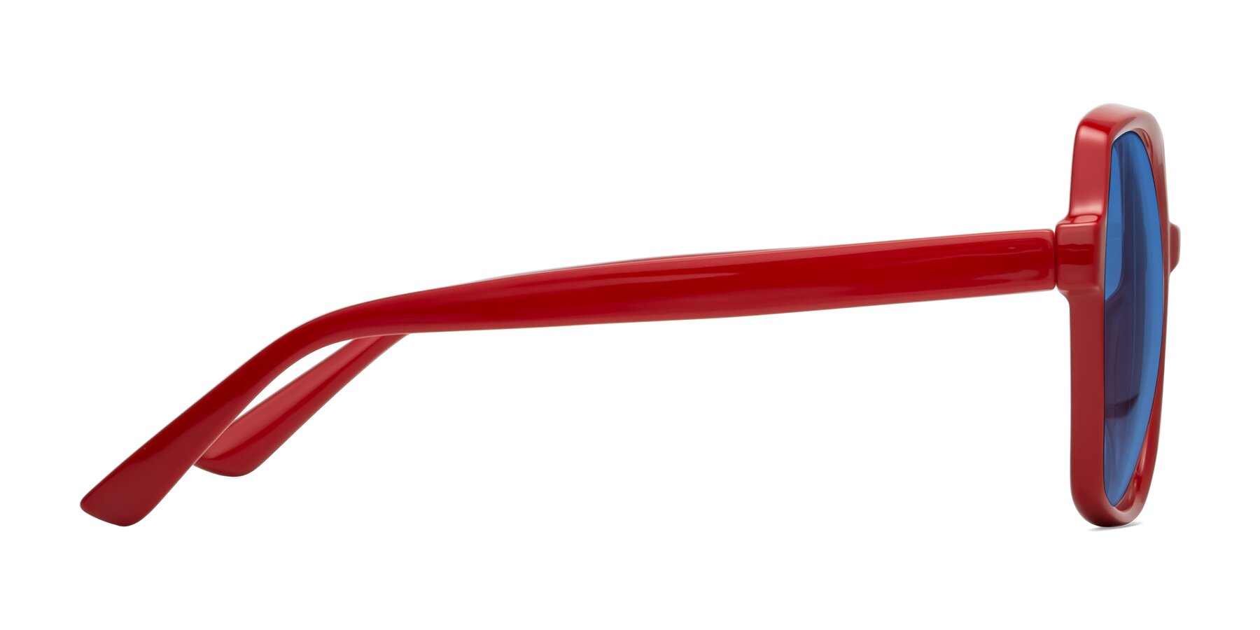 Side of Kamana in Red with Blue Tinted Lenses