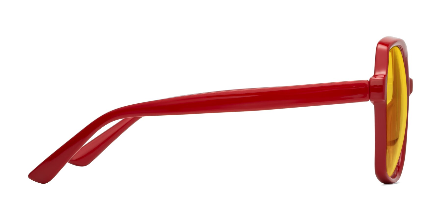 Side of Kamana in Red with Yellow Tinted Lenses