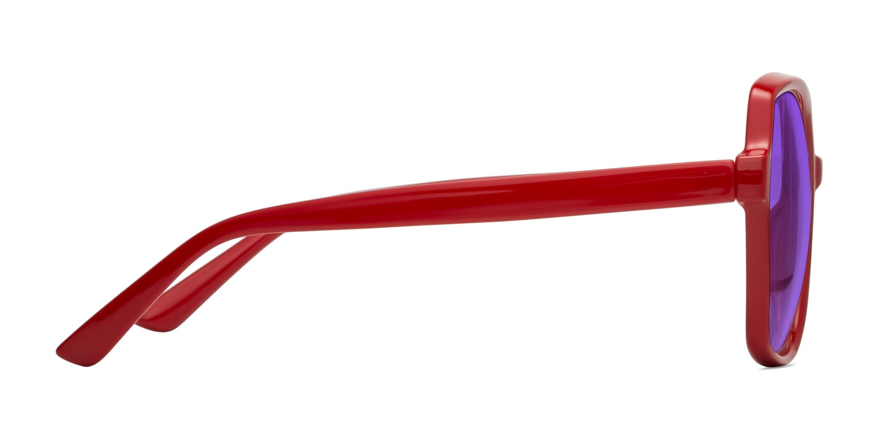 Side of Kamana in Red with Purple Tinted Lenses