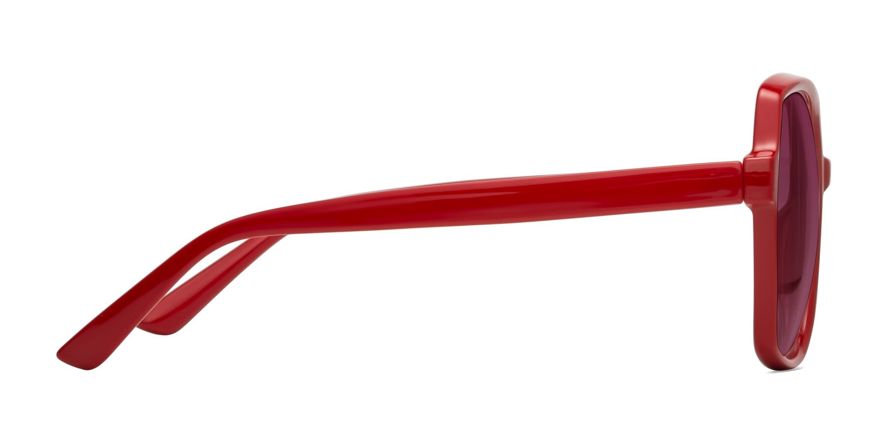 Side of Kamana in Red with Wine Tinted Lenses