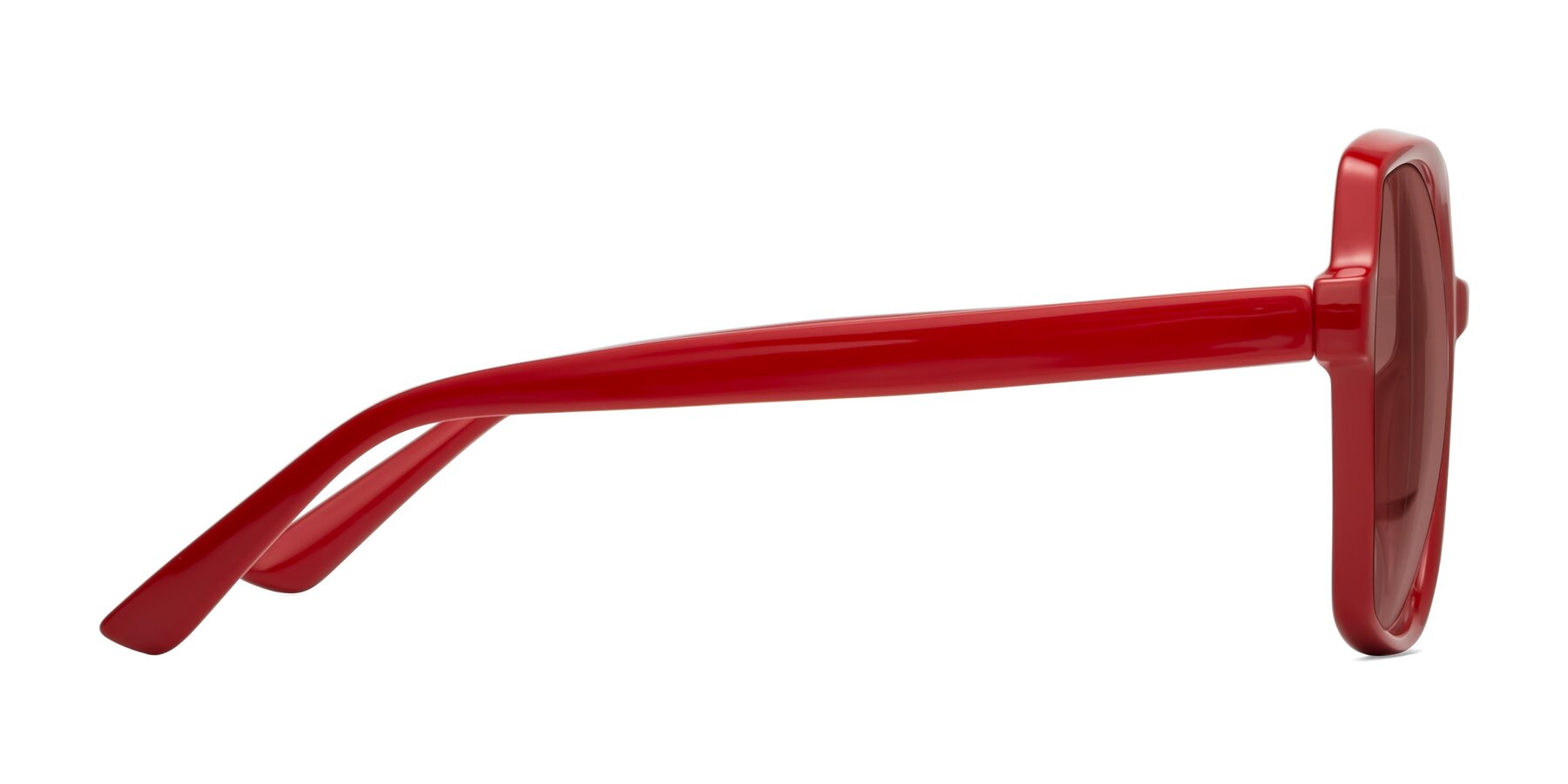 Side of Kamana in Red with Garnet Tinted Lenses