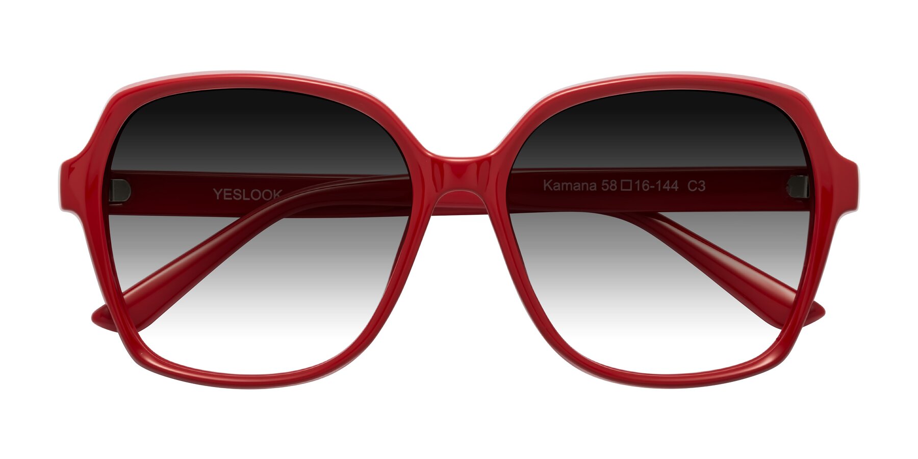 Folded Front of Kamana in Red with Gray Gradient Lenses