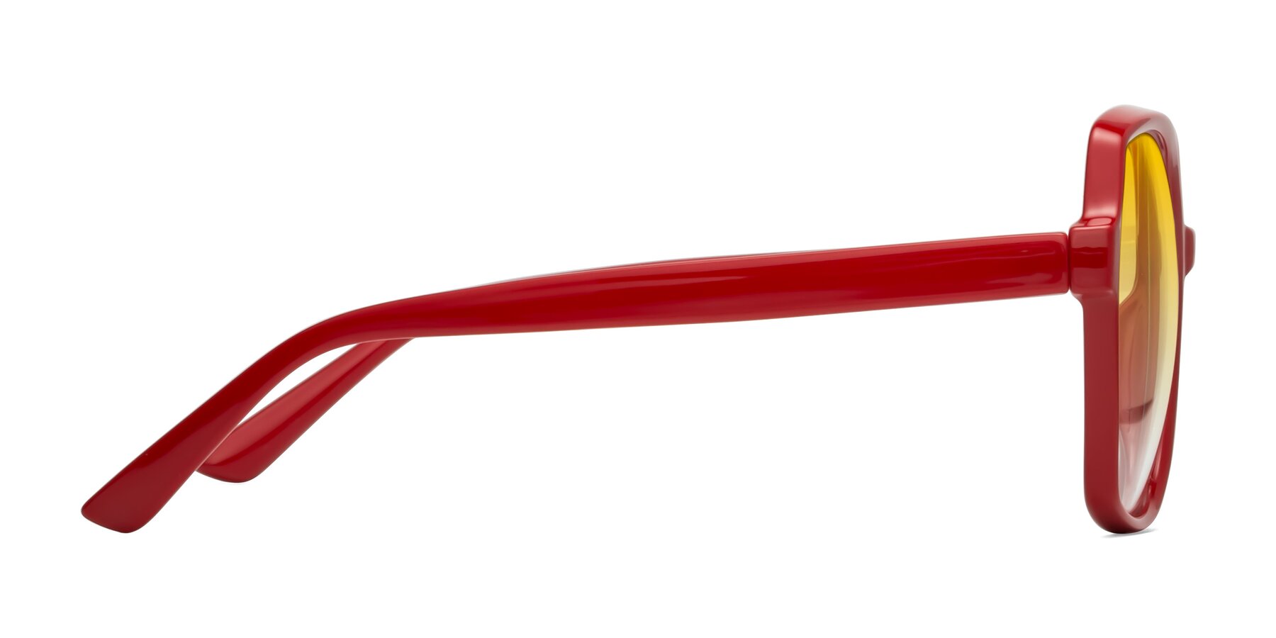 Side of Kamana in Red with Yellow Gradient Lenses
