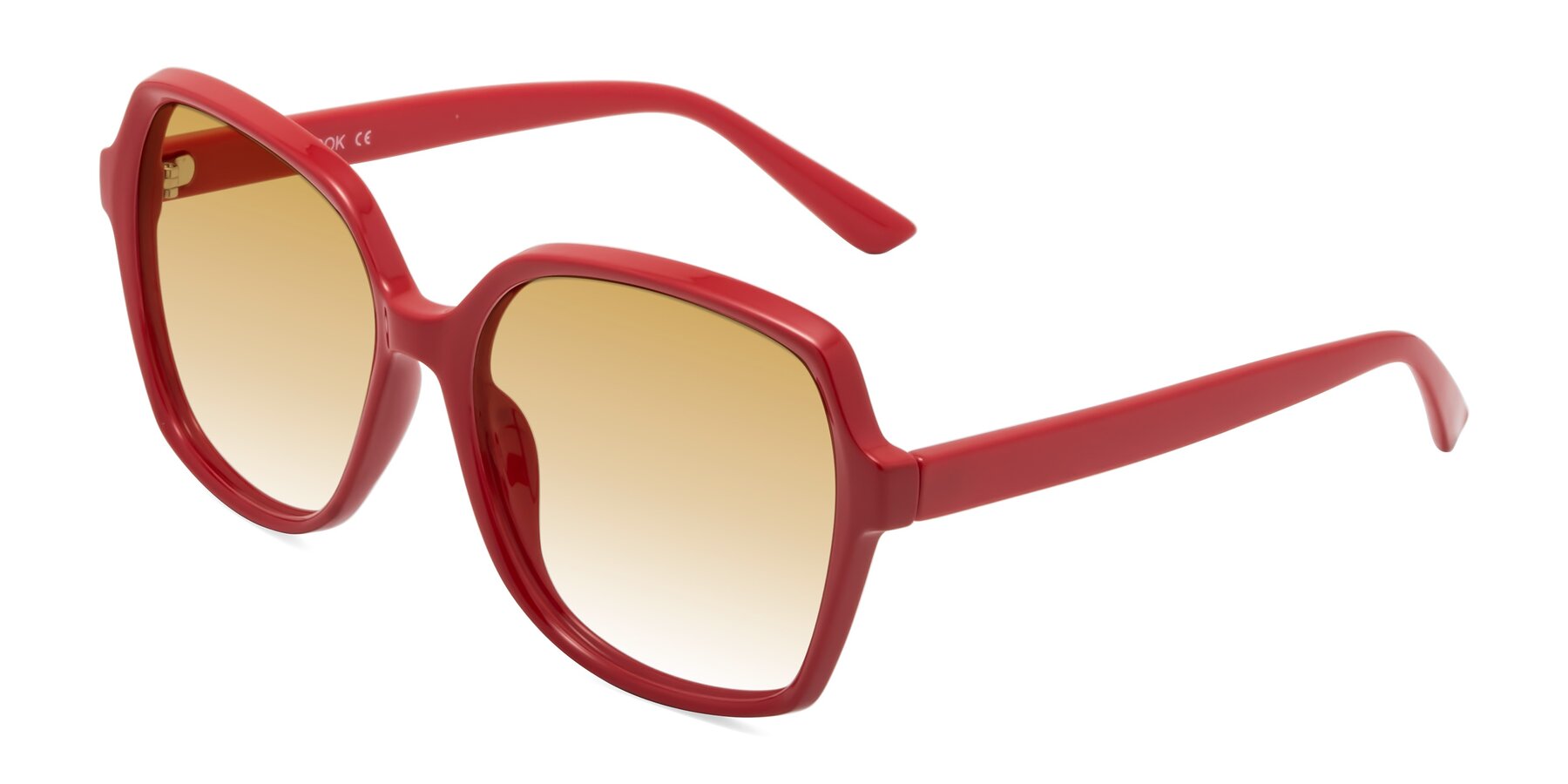 Angle of Kamana in Red with Champagne Gradient Lenses