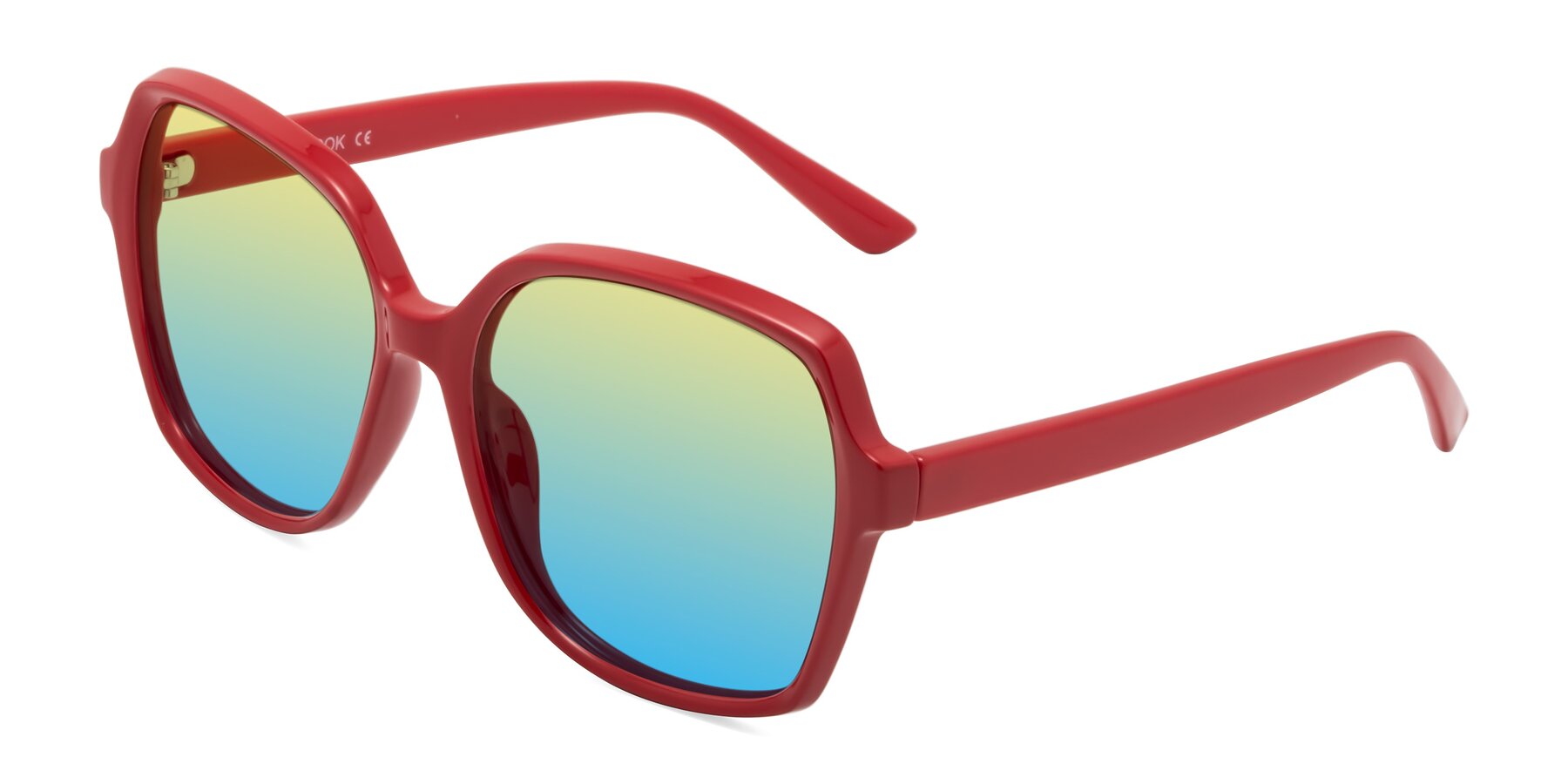 Angle of Kamana in Red with Yellow / Blue Gradient Lenses