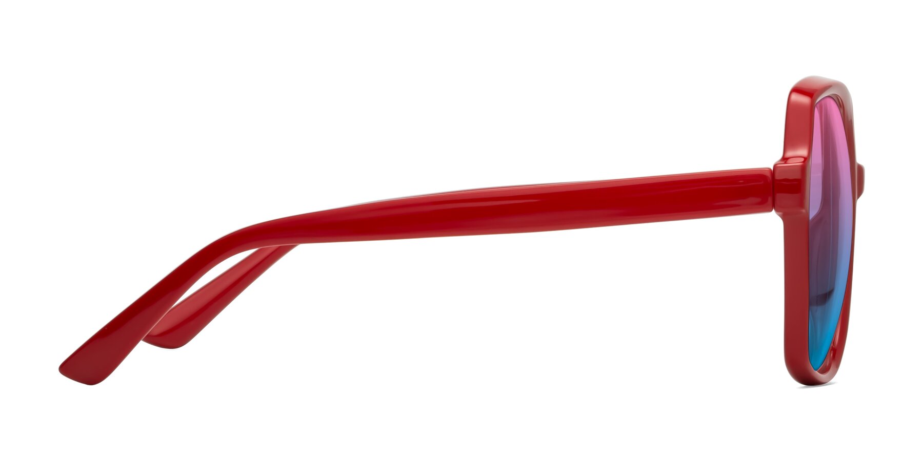 Side of Kamana in Red with Pink / Blue Gradient Lenses