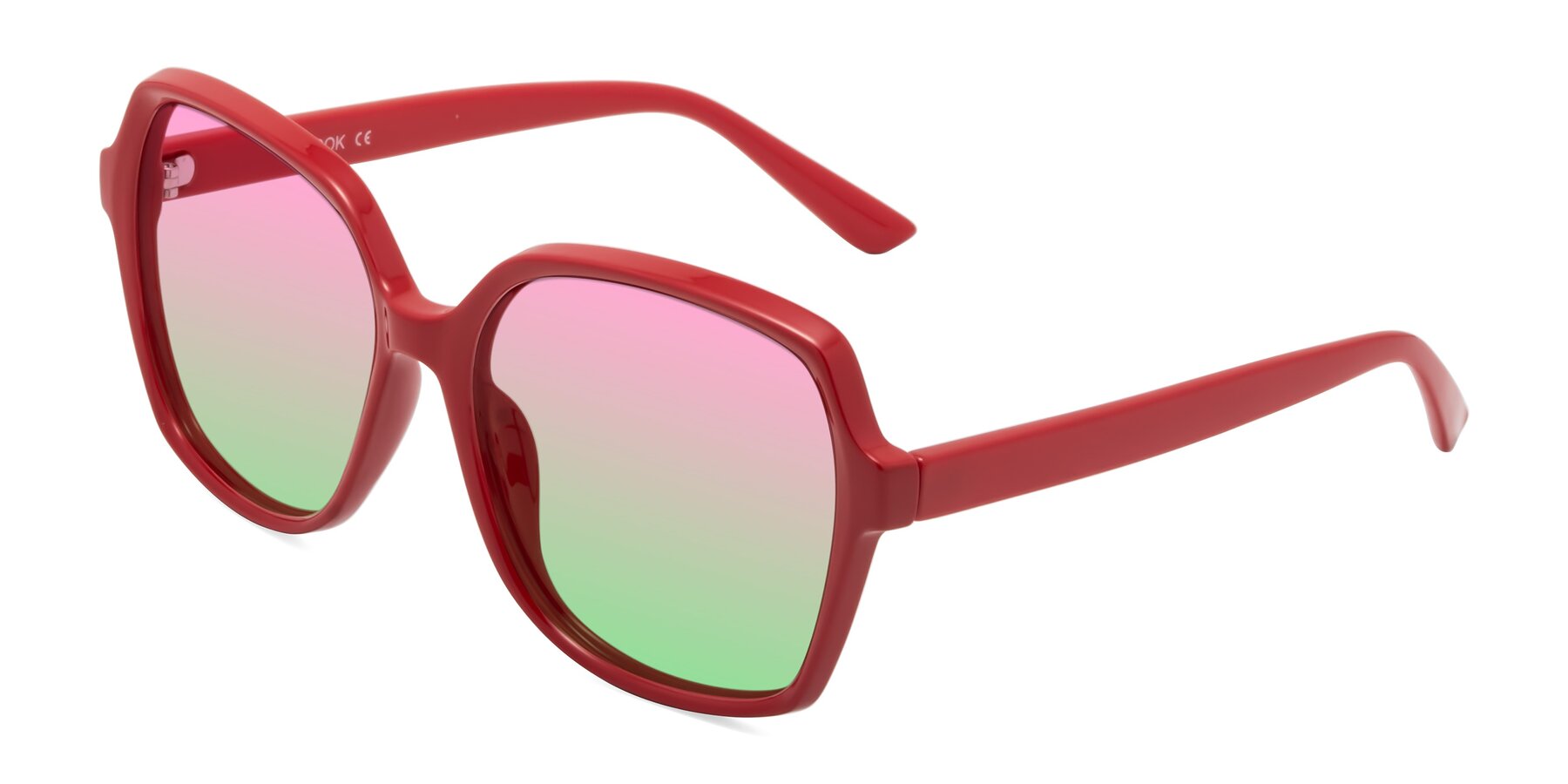 Angle of Kamana in Red with Pink / Green Gradient Lenses