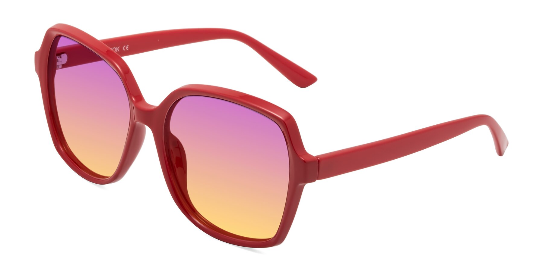 Angle of Kamana in Red with Purple / Yellow Gradient Lenses