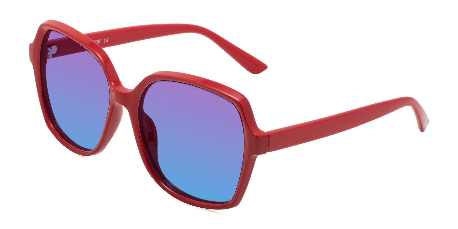 Angle of Kamana in Red with Purple / Blue Gradient Lenses