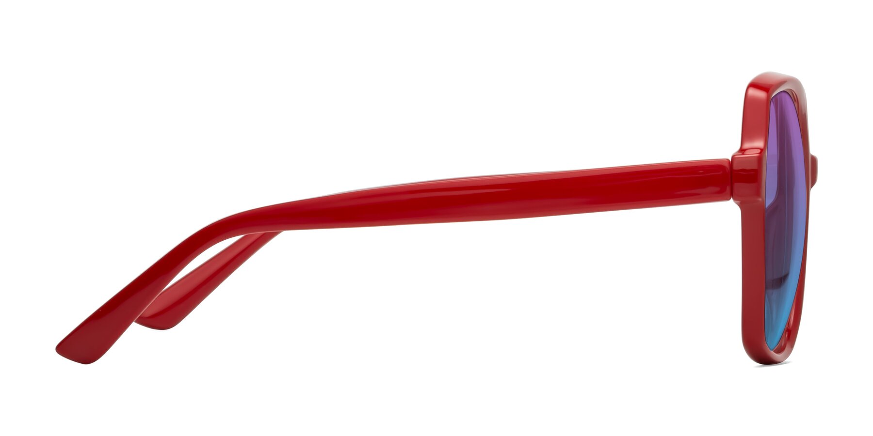 Side of Kamana in Red with Purple / Blue Gradient Lenses