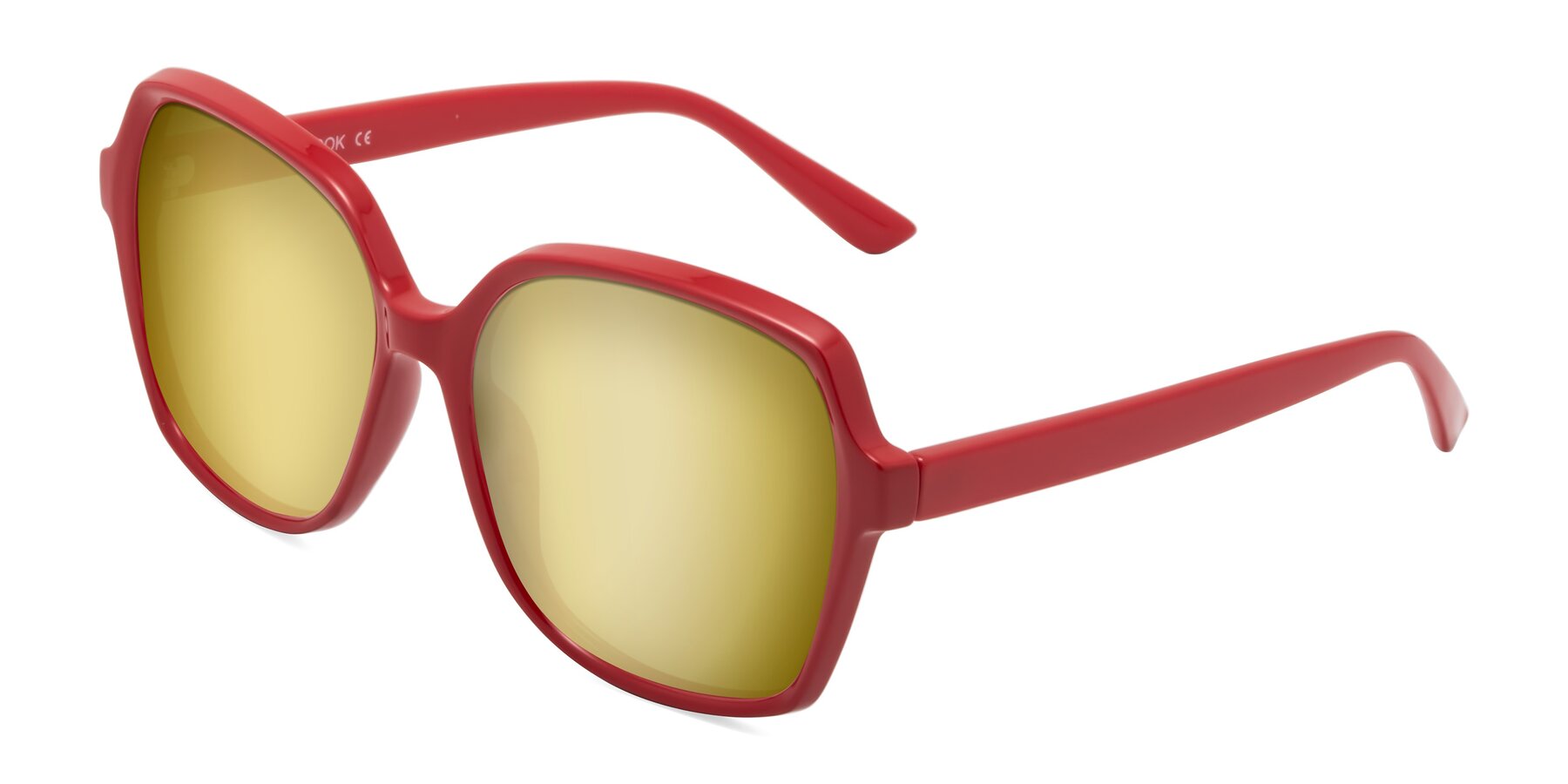 Angle of Kamana in Red with Gold Mirrored Lenses
