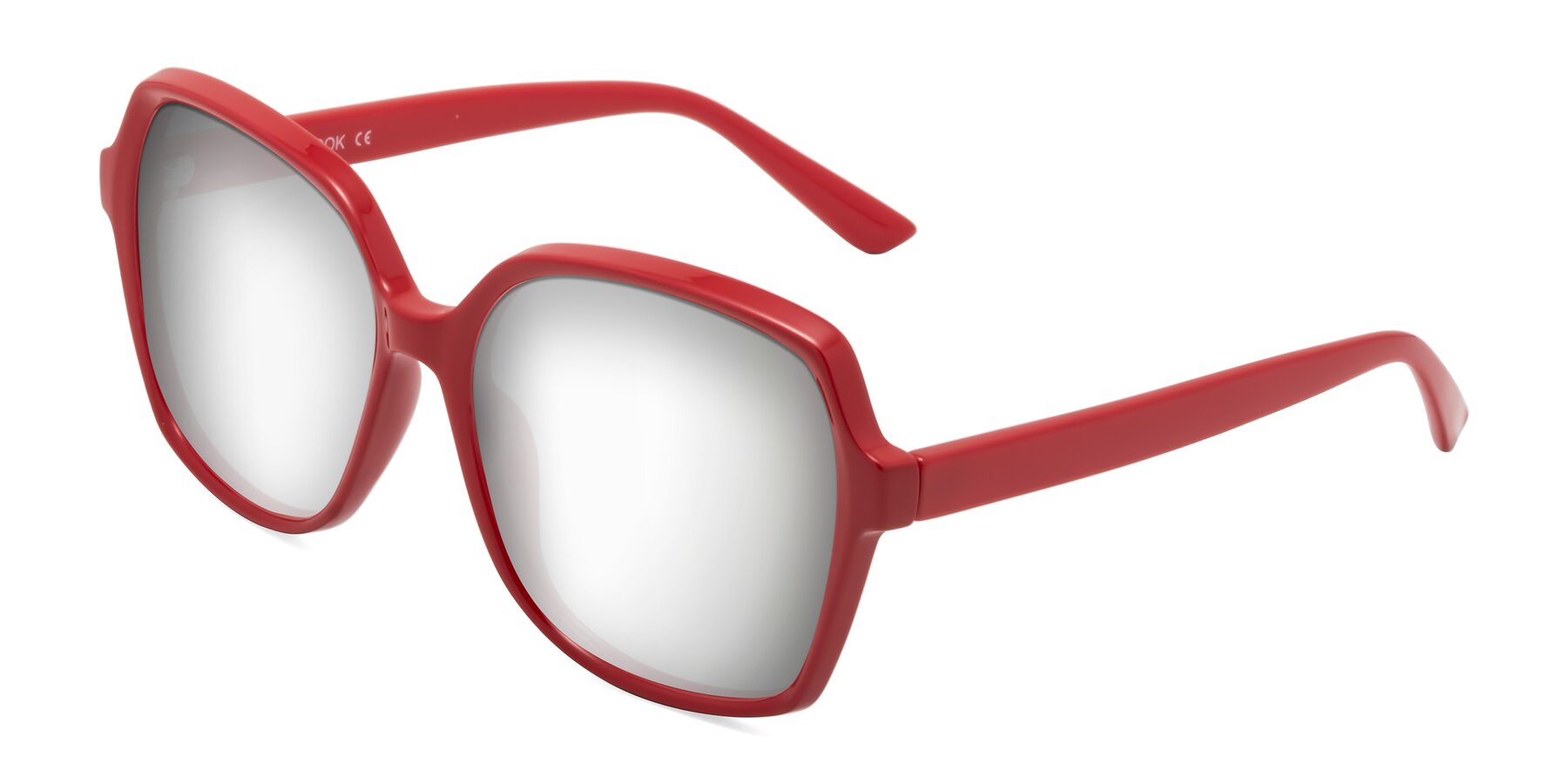 Angle of Kamana in Red with Silver Mirrored Lenses