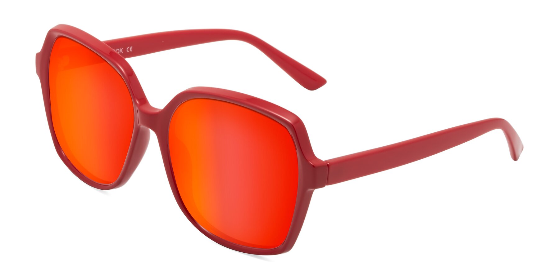 Angle of Kamana in Red with Red Gold Mirrored Lenses