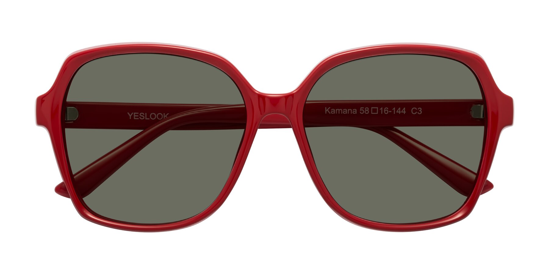 Folded Front of Kamana in Red with Gray Polarized Lenses