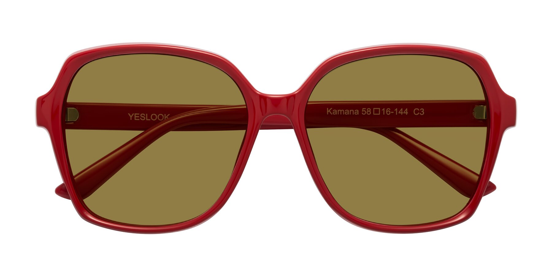 Folded Front of Kamana in Red with Brown Polarized Lenses