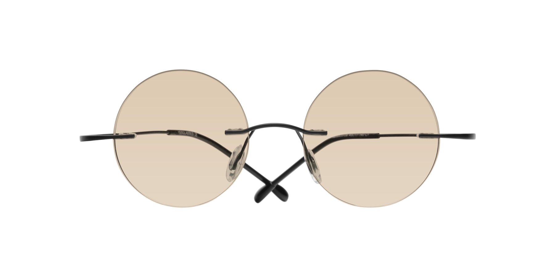 Folded Front of Minicircle in Black with Light Brown Tinted Lenses