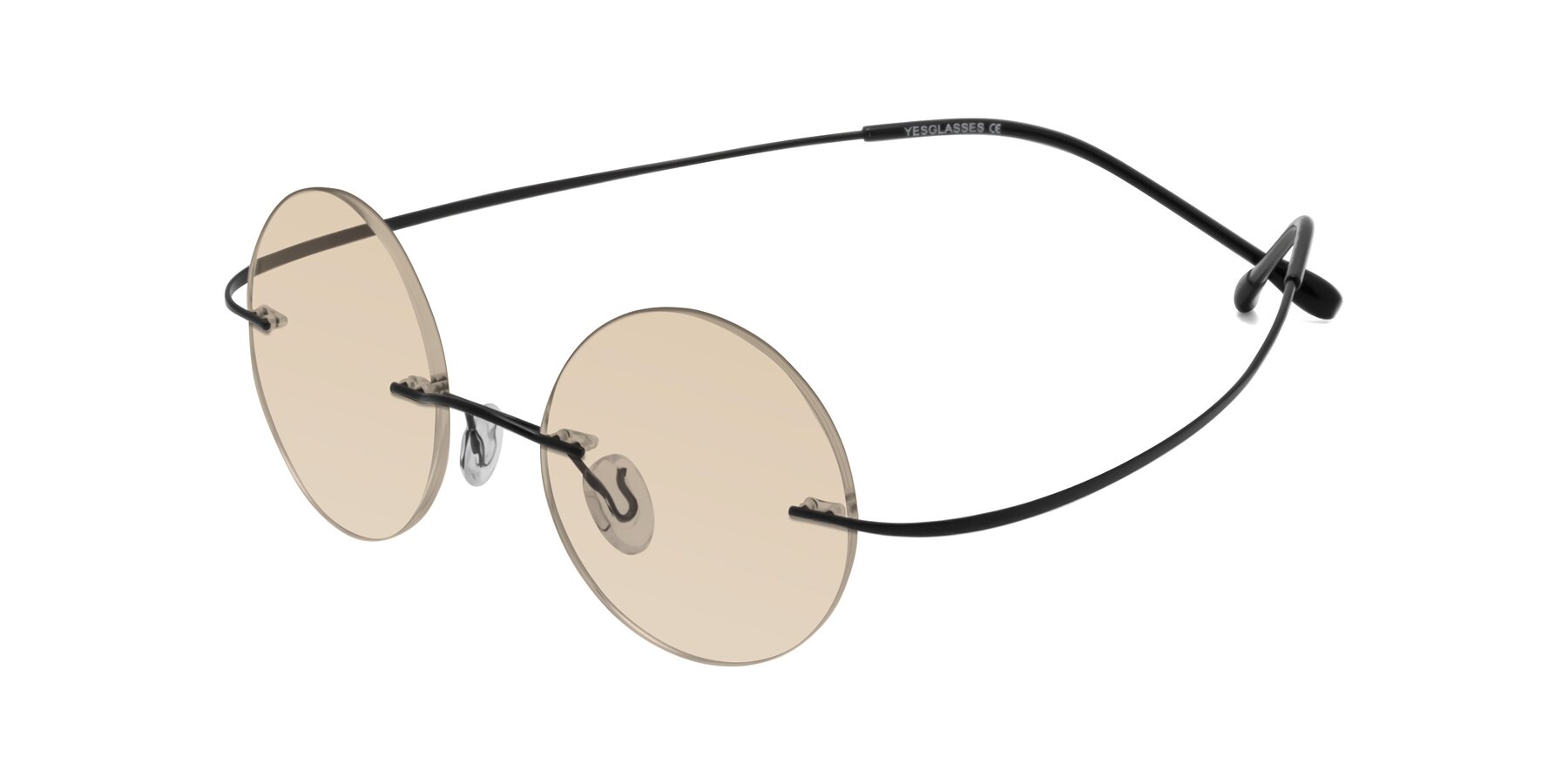 Angle of Minicircle in Black with Light Brown Tinted Lenses