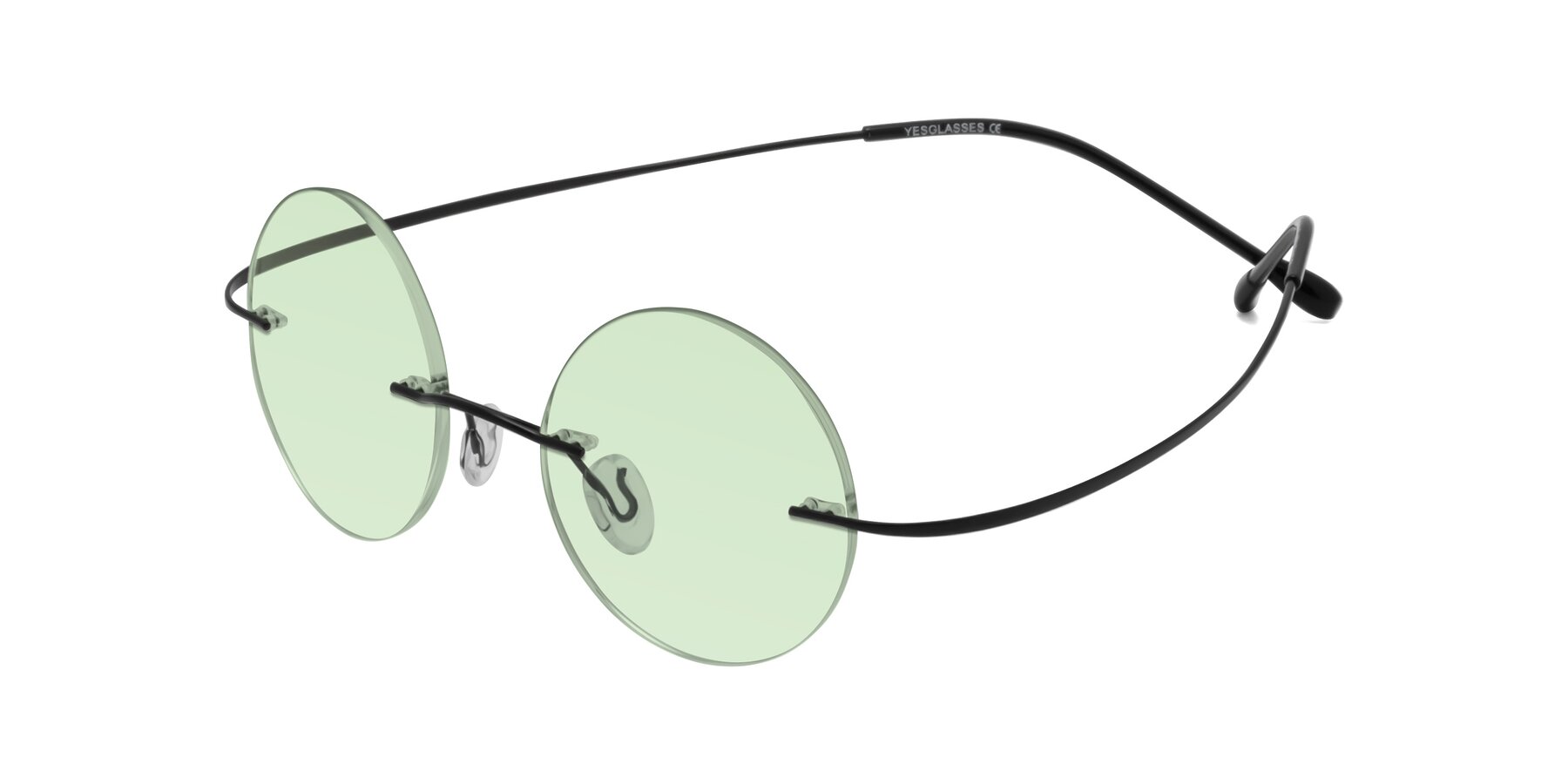 Angle of Minicircle in Black with Light Green Tinted Lenses