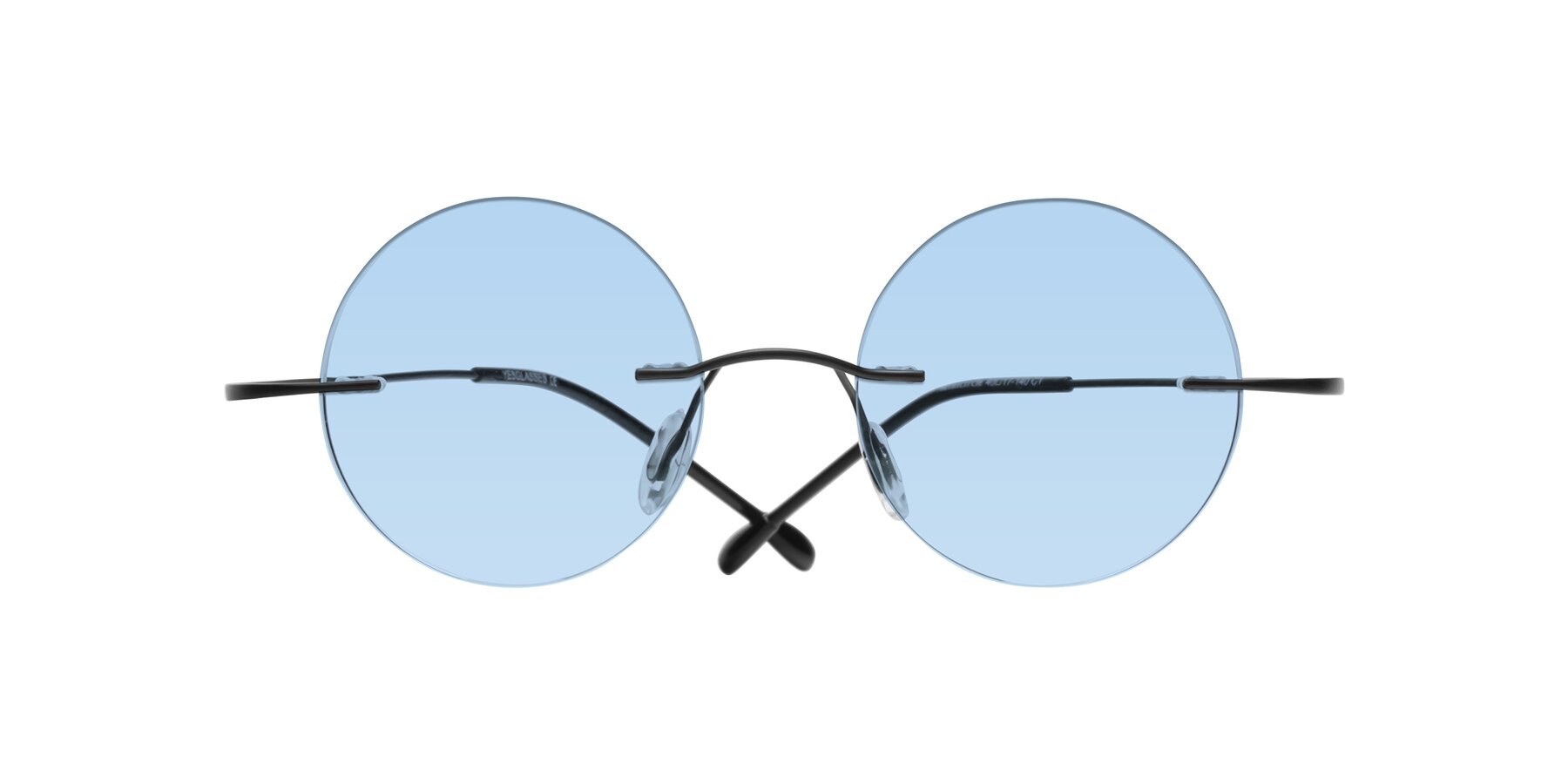 Folded Front of Minicircle in Black with Light Blue Tinted Lenses