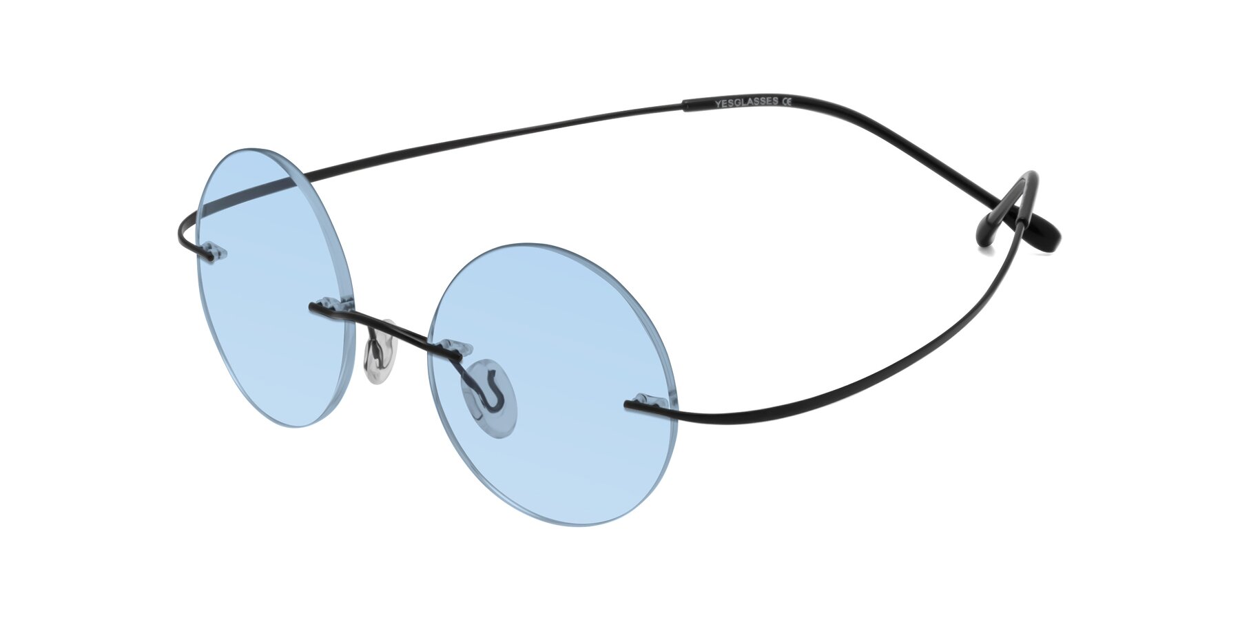 Angle of Minicircle in Black with Light Blue Tinted Lenses