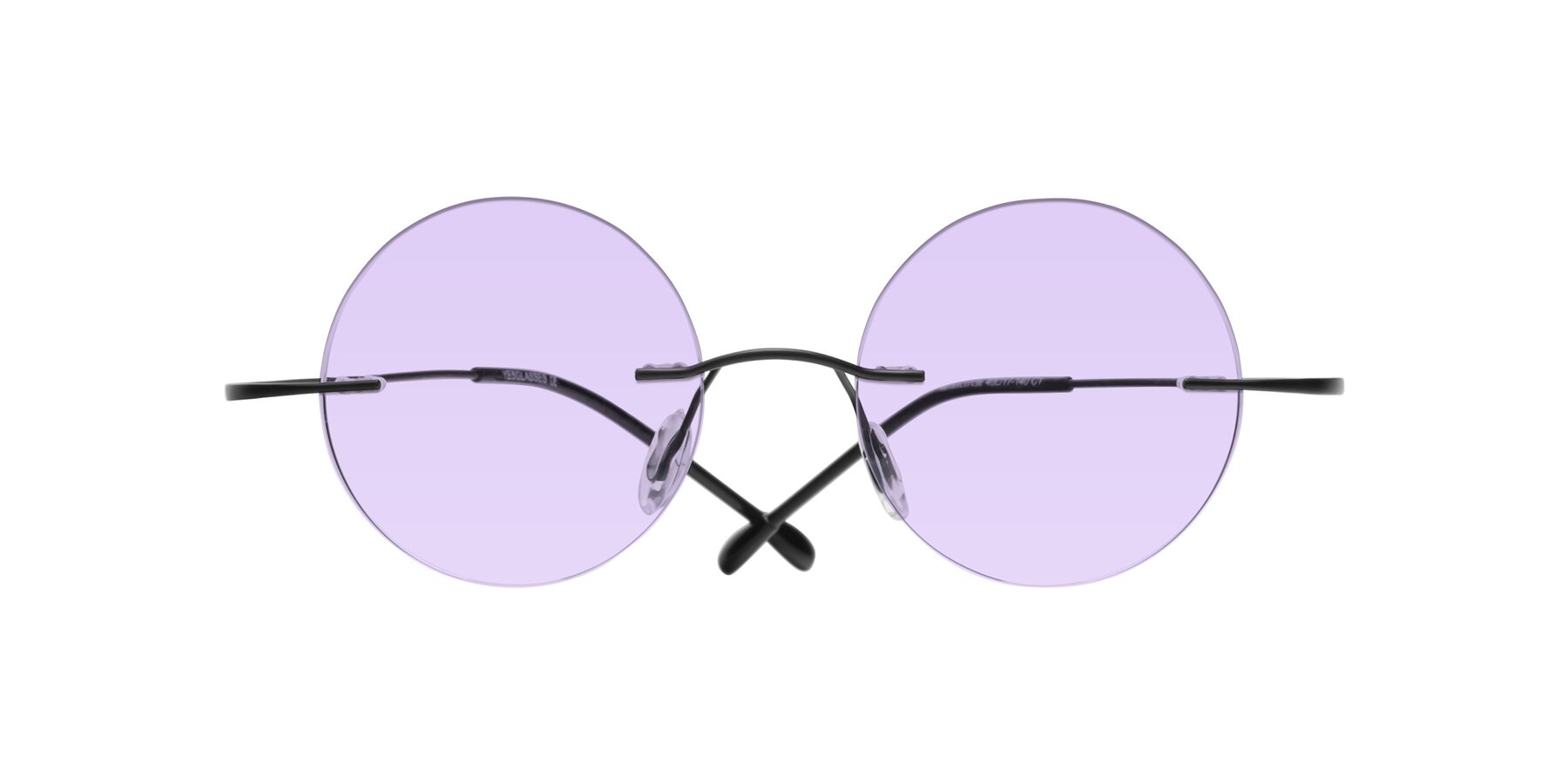 Folded Front of Minicircle in Black with Light Purple Tinted Lenses