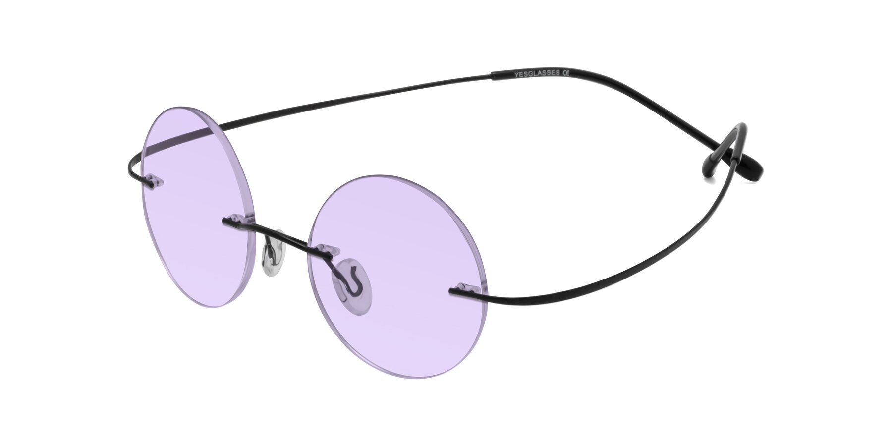 Angle of Minicircle in Black with Light Purple Tinted Lenses