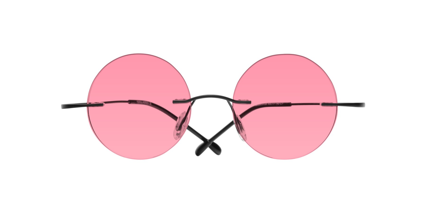 Folded Front of Minicircle in Black with Pink Tinted Lenses