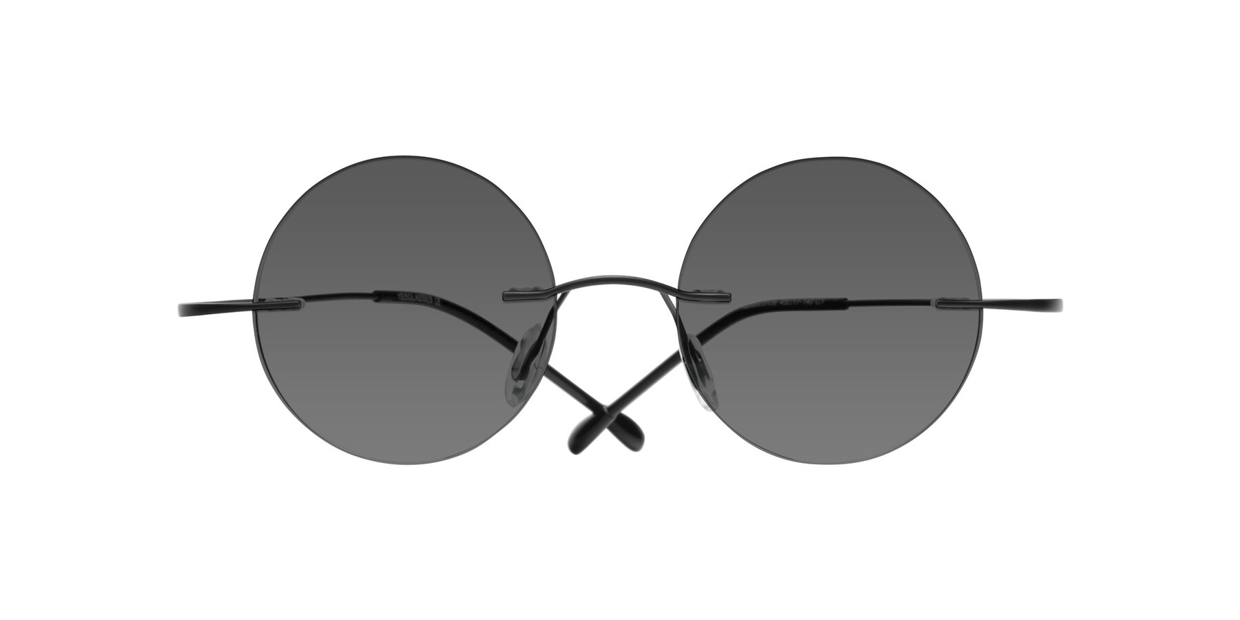 Folded Front of Minicircle in Black with Medium Gray Tinted Lenses