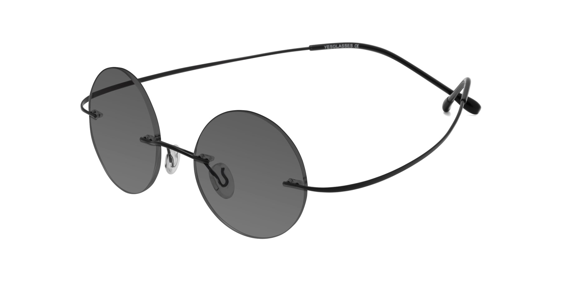 Angle of Minicircle in Black with Medium Gray Tinted Lenses