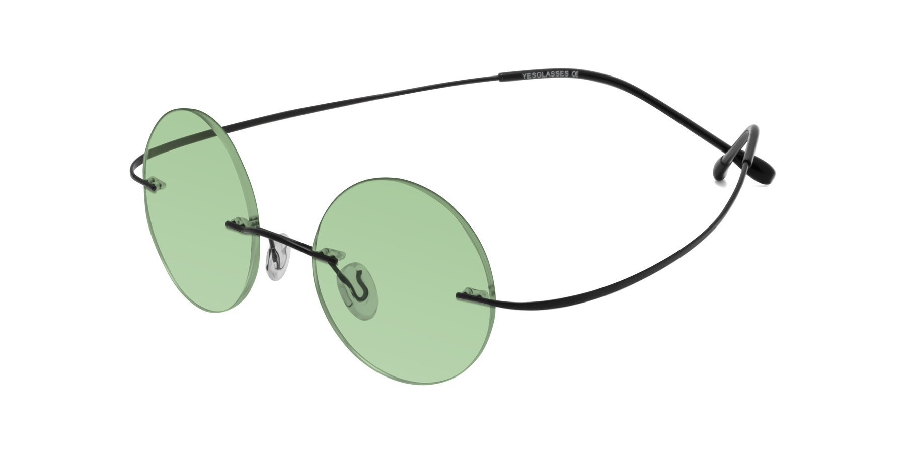 Angle of Minicircle in Black with Medium Green Tinted Lenses
