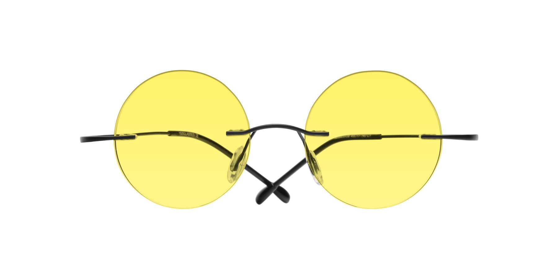 Folded Front of Minicircle in Black with Medium Yellow Tinted Lenses