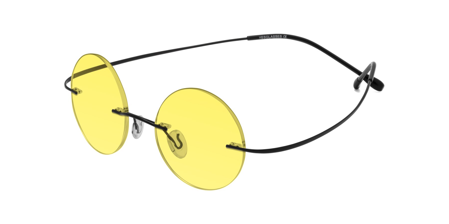 Angle of Minicircle in Black with Medium Yellow Tinted Lenses