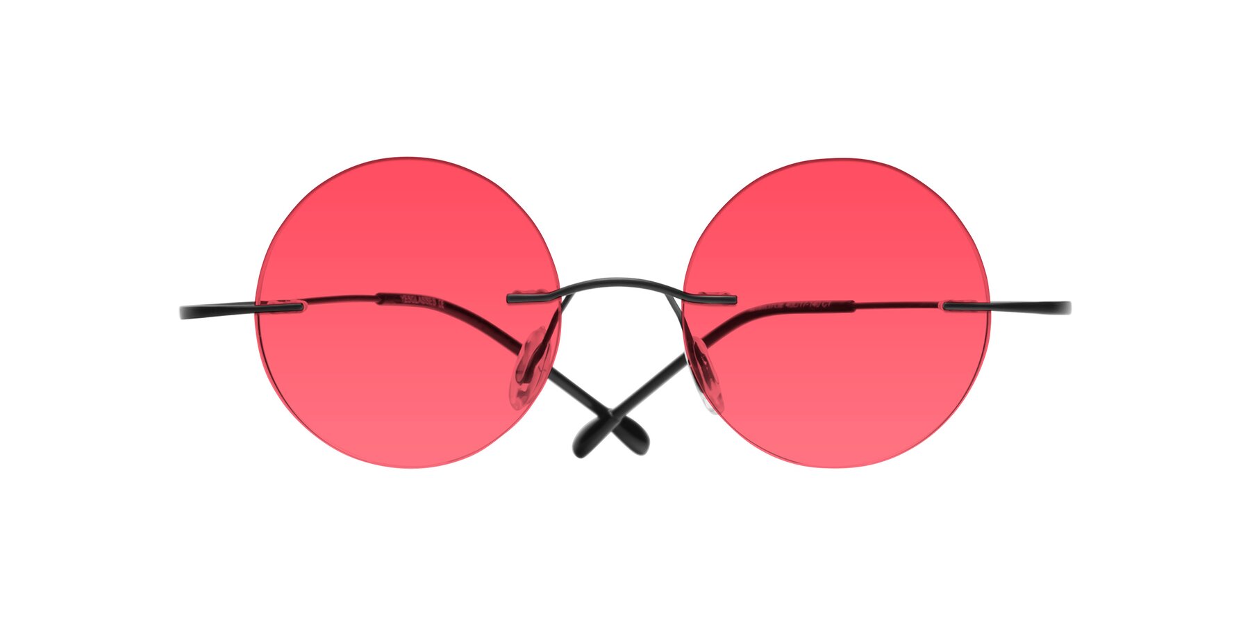 Folded Front of Minicircle in Black with Red Tinted Lenses