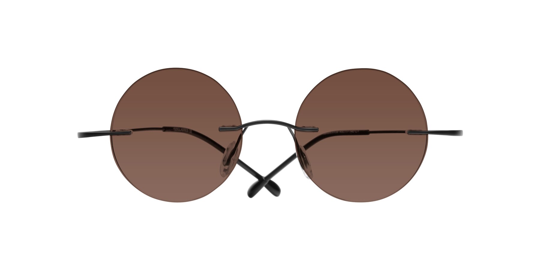 Folded Front of Minicircle in Black with Brown Tinted Lenses