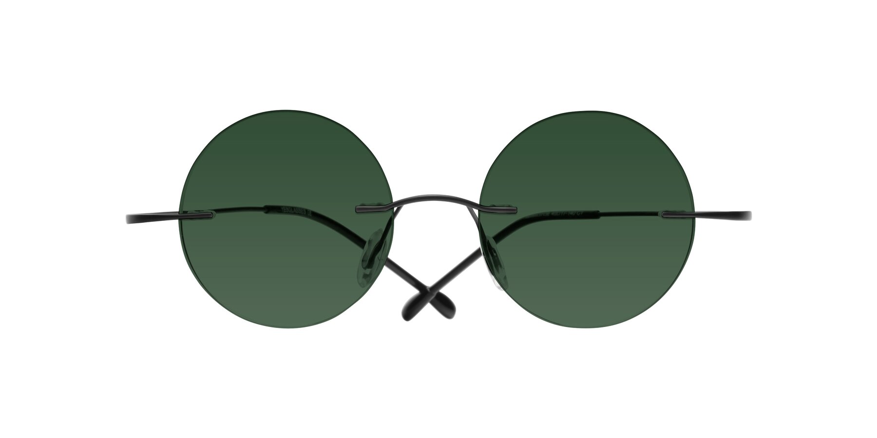 Folded Front of Minicircle in Black with Green Tinted Lenses