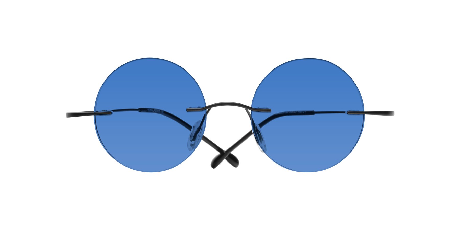 Folded Front of Minicircle in Black with Blue Tinted Lenses