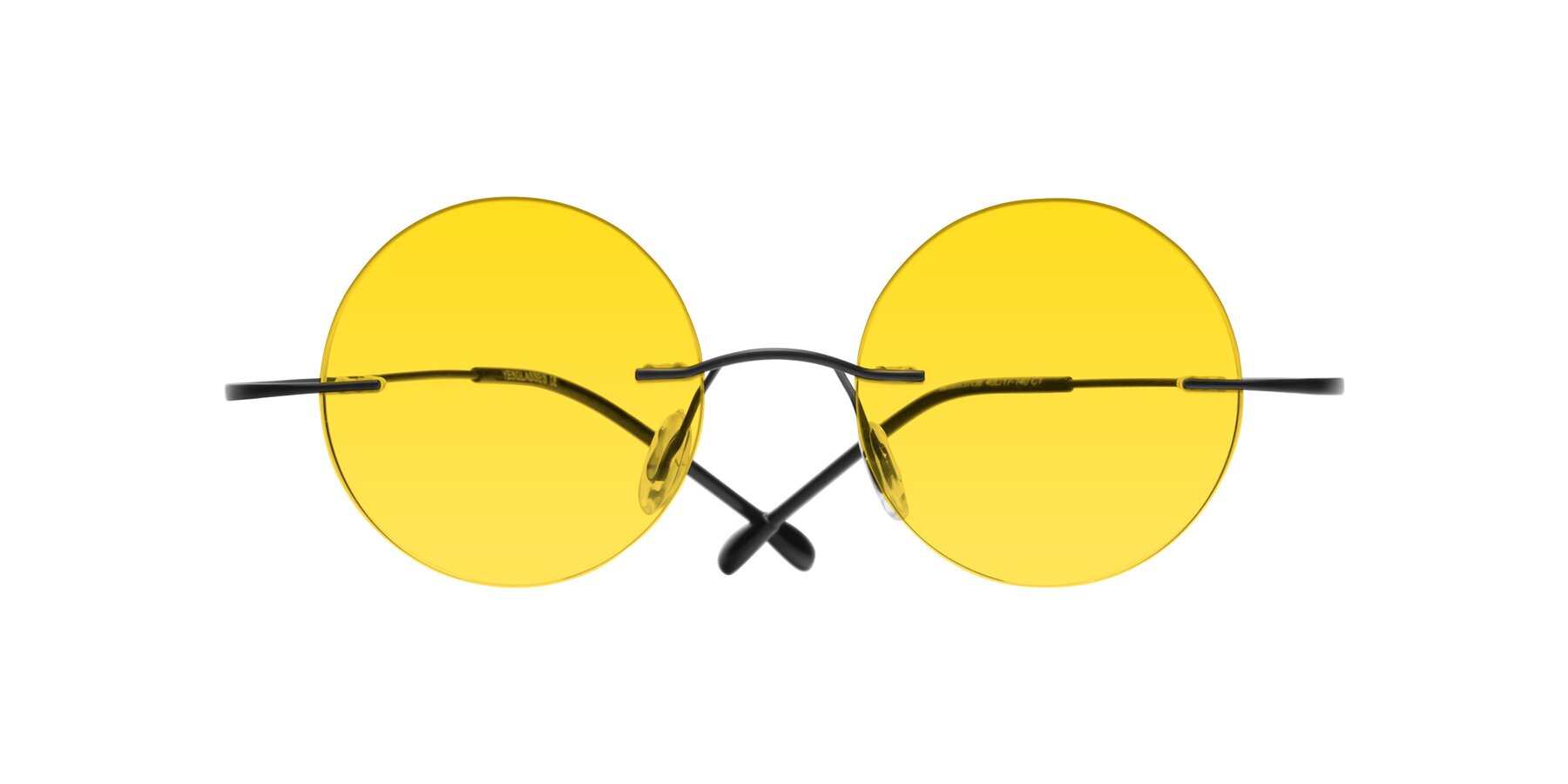 Folded Front of Minicircle in Black with Yellow Tinted Lenses