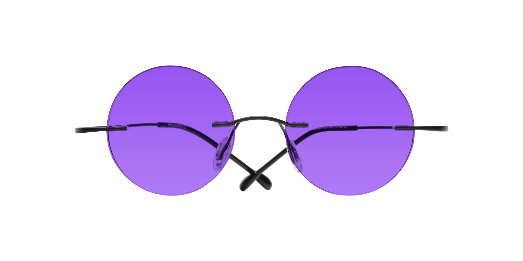 Folded Front of Minicircle in Black with Purple Tinted Lenses