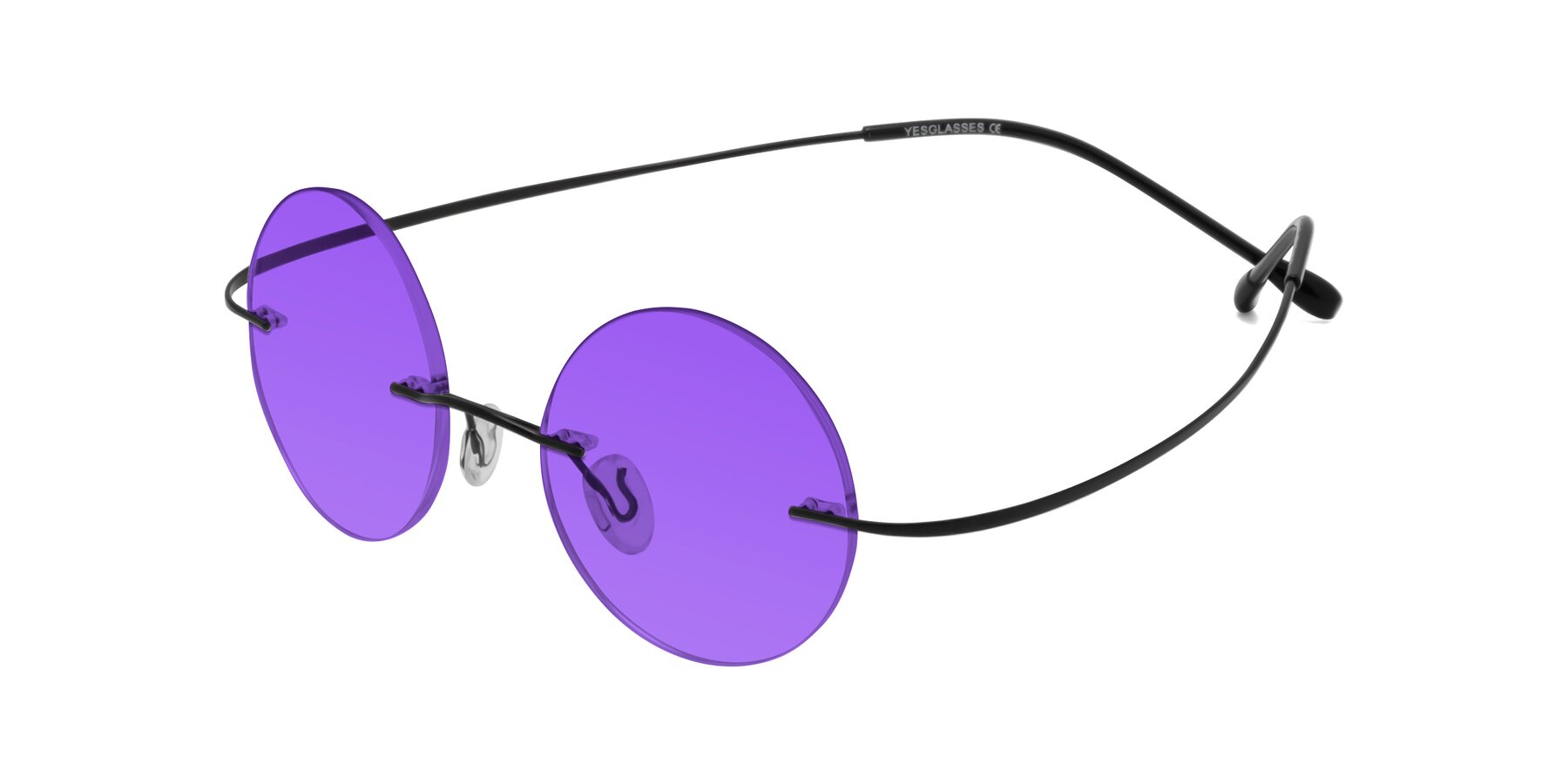 Angle of Minicircle in Black with Purple Tinted Lenses