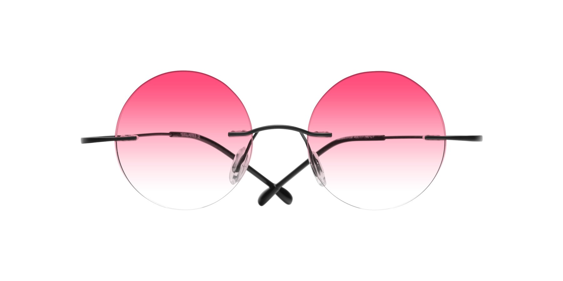 Folded Front of Minicircle in Black with Pink Gradient Lenses