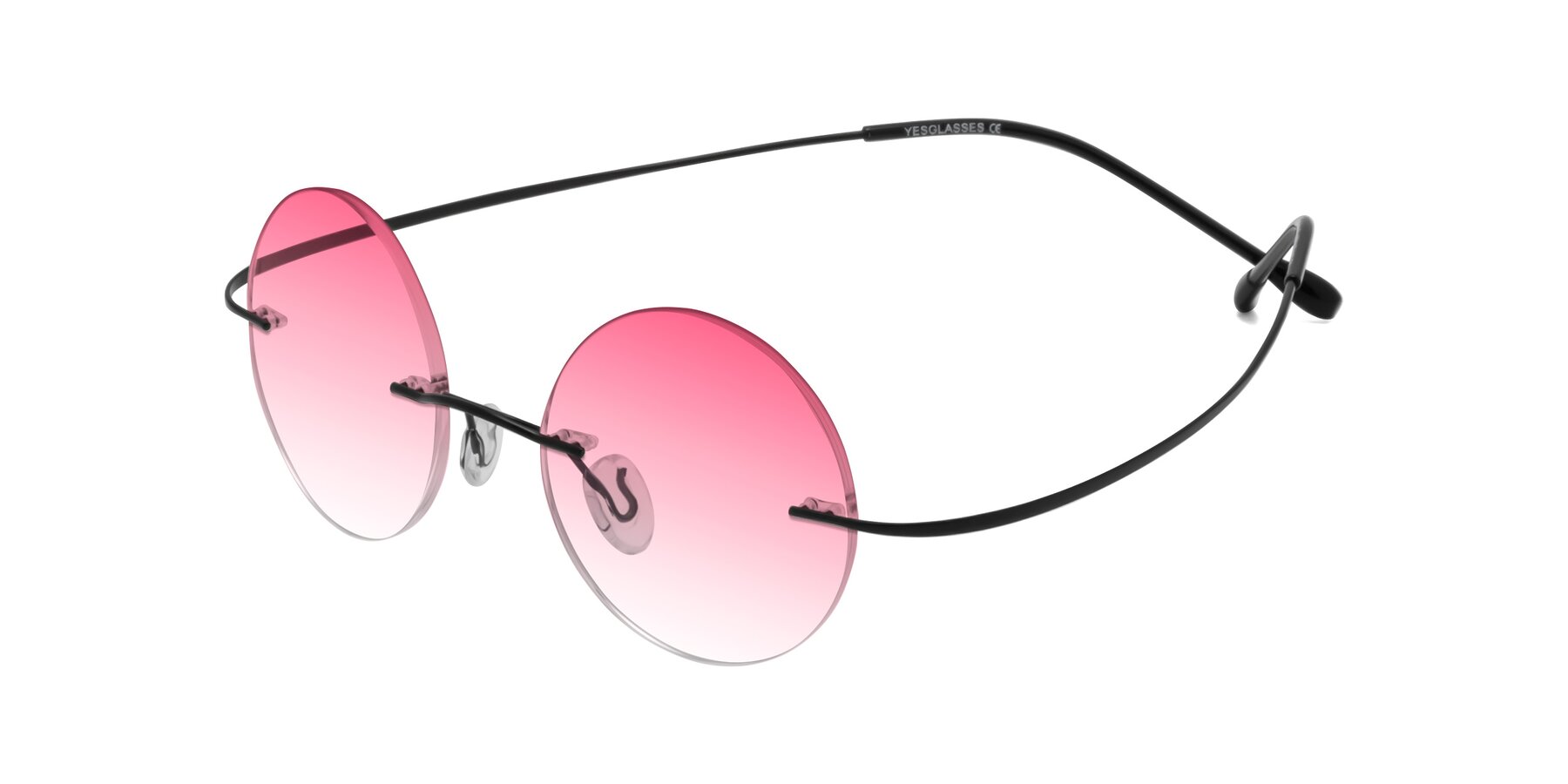 Angle of Minicircle in Black with Pink Gradient Lenses