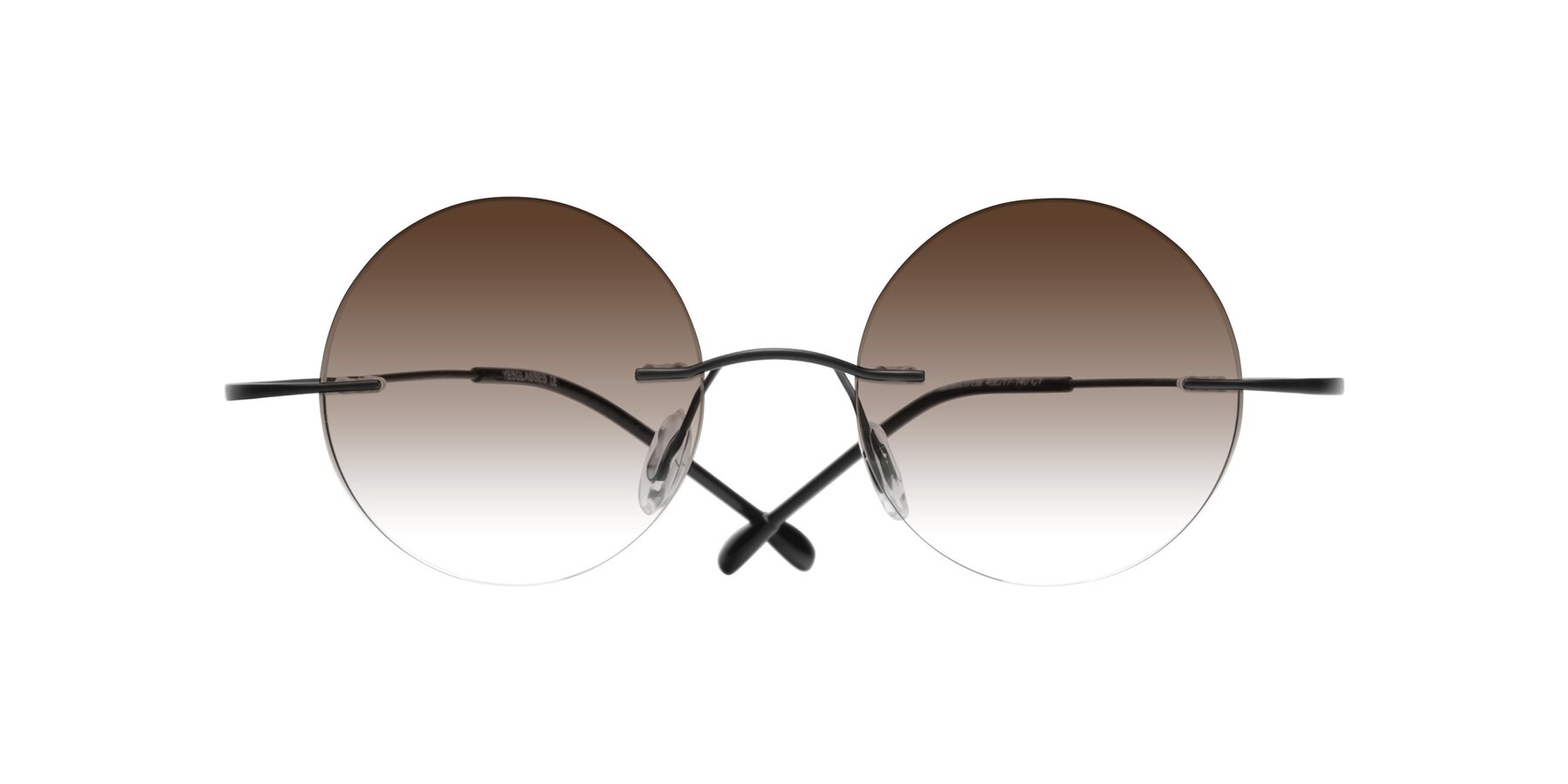 Folded Front of Minicircle in Black with Brown Gradient Lenses