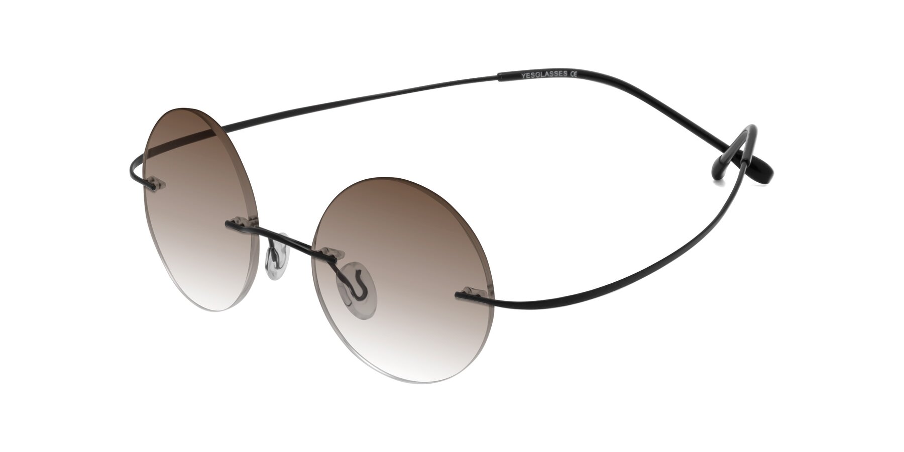 Angle of Minicircle in Black with Brown Gradient Lenses