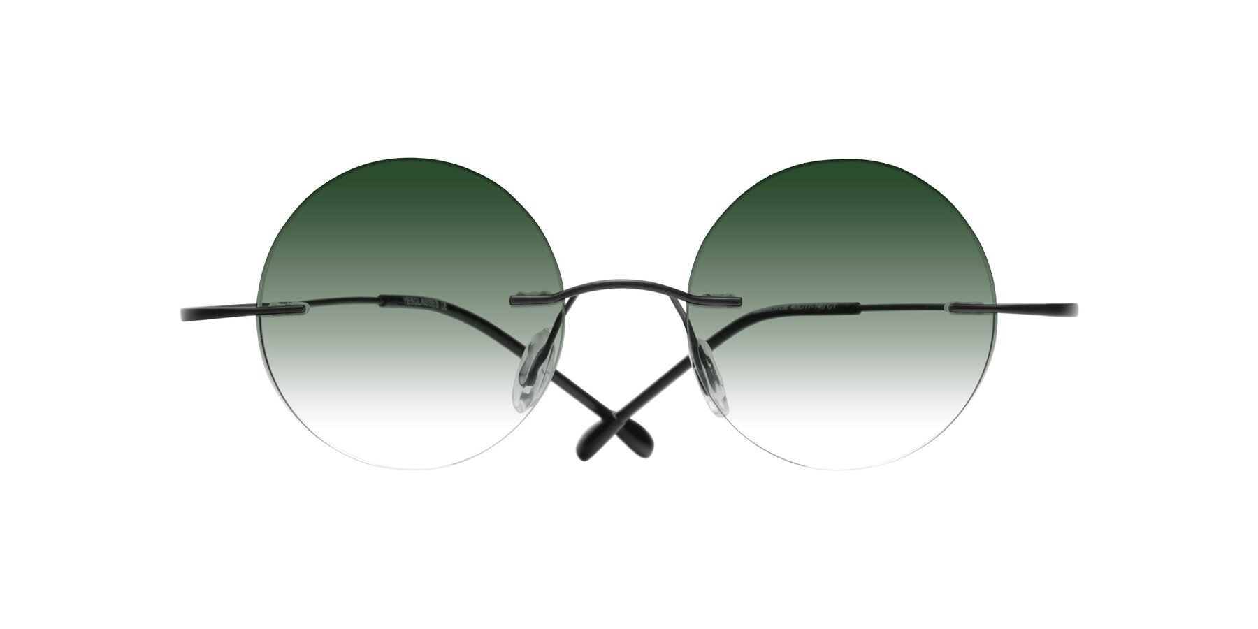 Folded Front of Minicircle in Black with Green Gradient Lenses