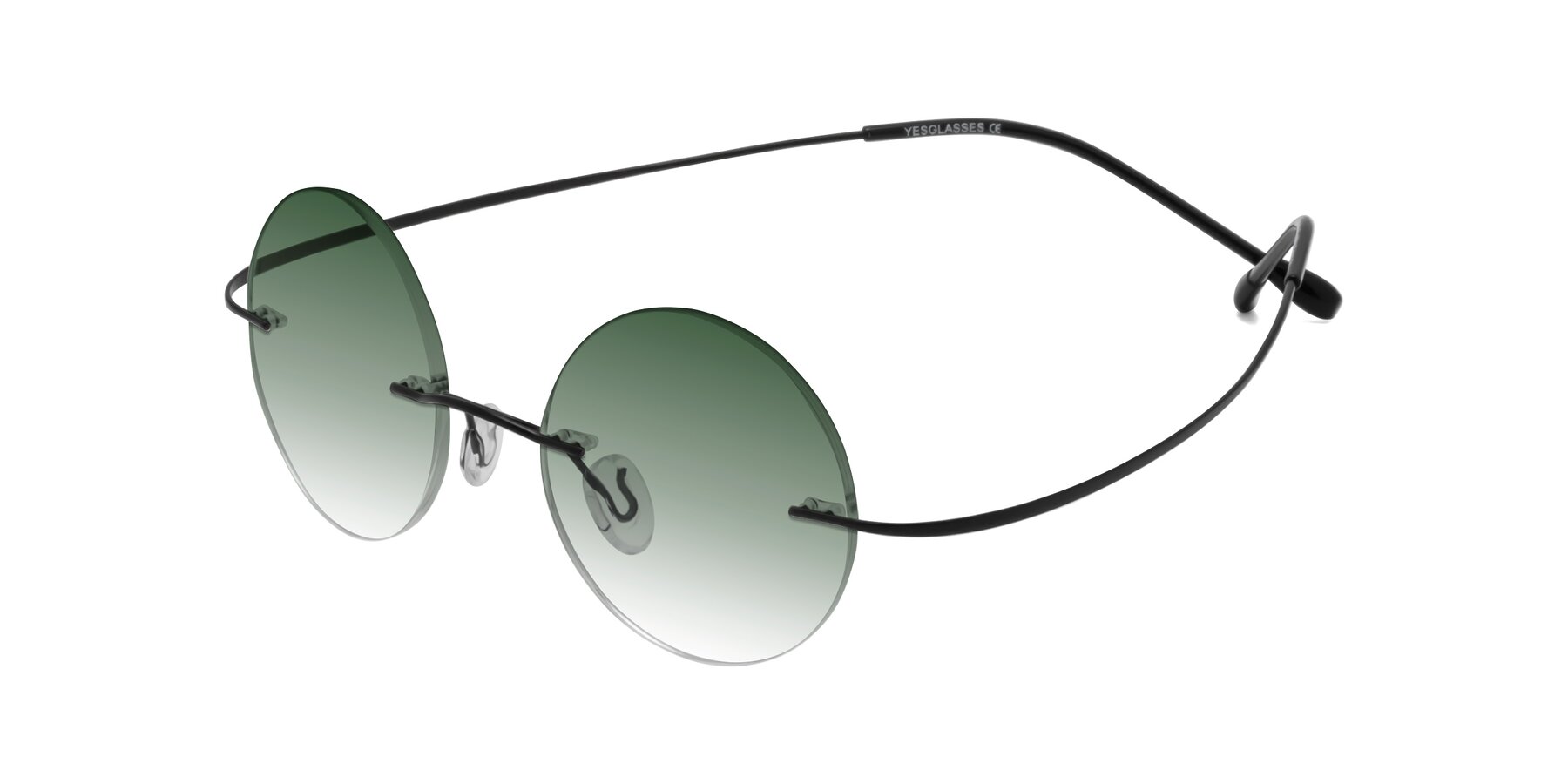 Angle of Minicircle in Black with Green Gradient Lenses